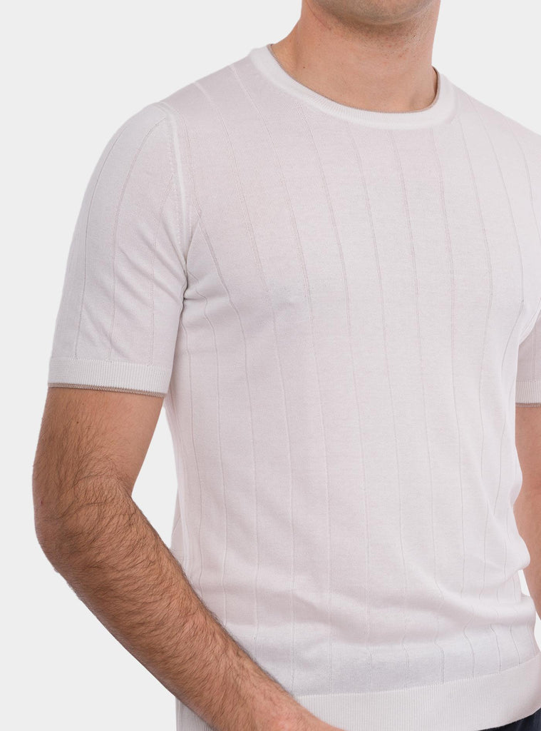 T-shirt uomo in pura seta bianco 43116/23510 005 GRAN SASSO 