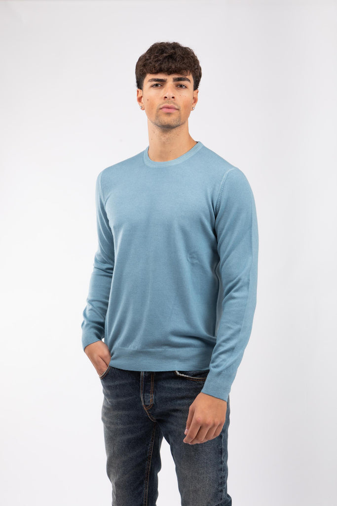 Maglia girocollo celeste 55167/22792 523 GRAN SASSO 