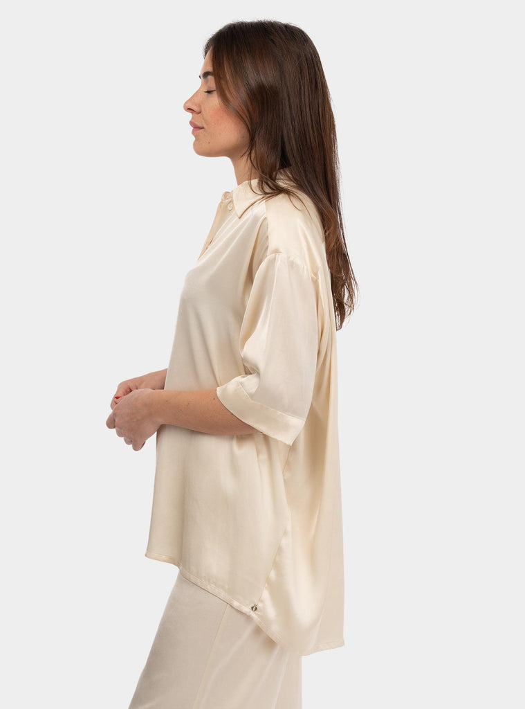 Camicia in viscosa fluida Panna DC5080 LATTE OTTO D'AME 