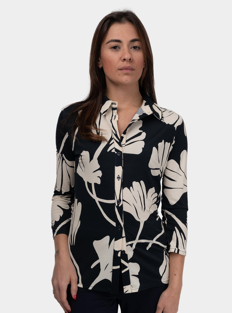 Camicia slim con stampa Blu FF0043-0125 019 1ONE 