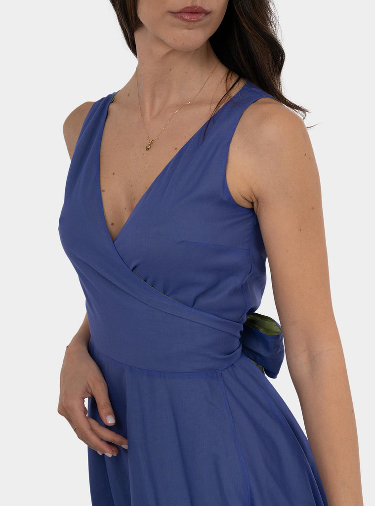 Abito doubleface scollo a V Viola SS25114T028 AZUL NIU 