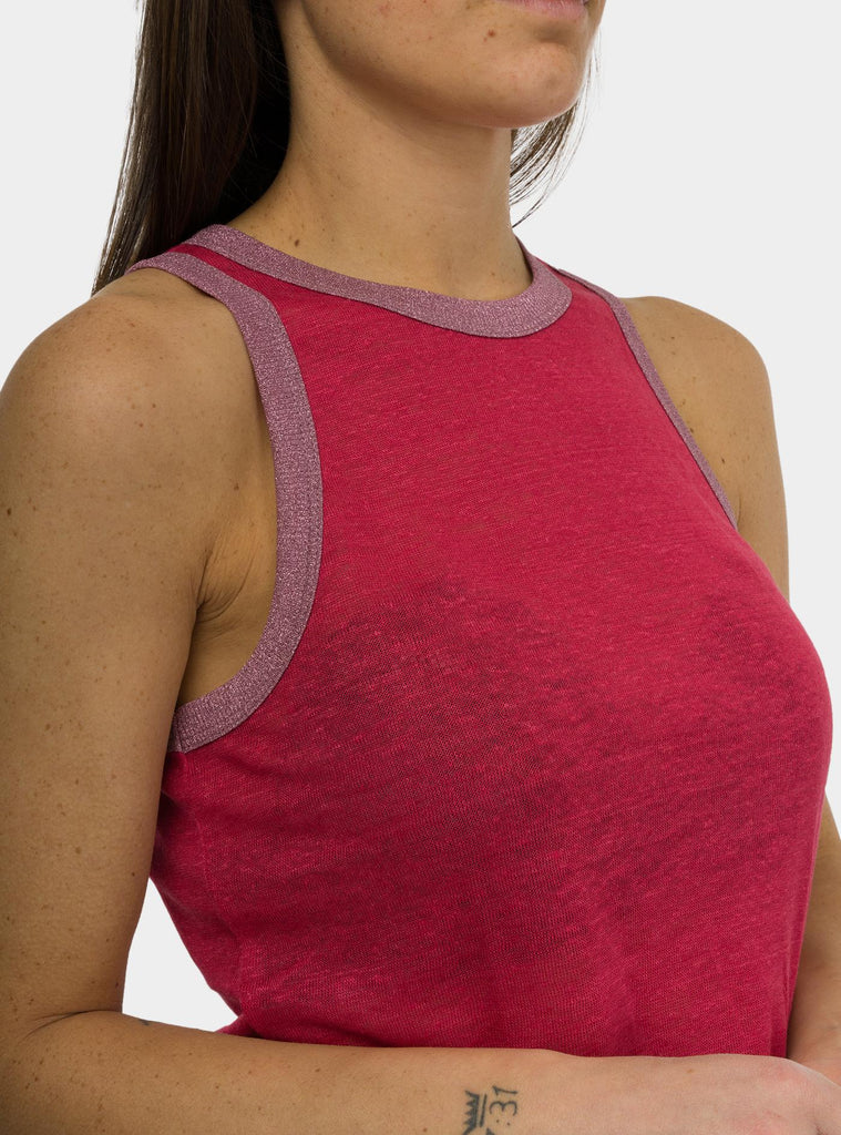 Canotta in lino DT9177 LAMPONE OTTO D'AME 