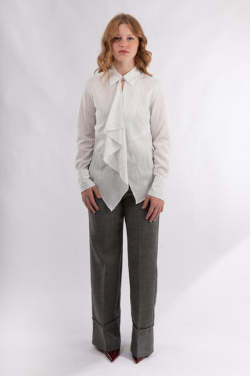 Camicia asimmetrica con rouges TABITA 372 1278 GREY PINTSTRIPED HANAMI D'OR 
