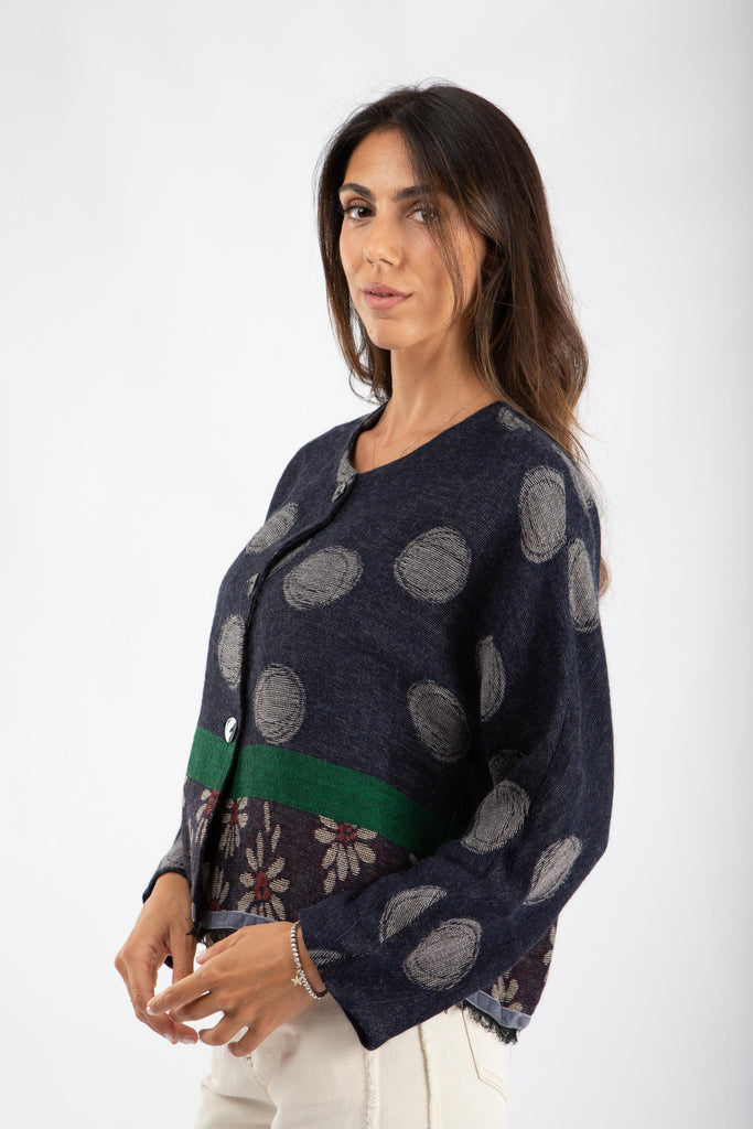 Giacca in misto lana e alpaca jacquard 521SD35039 529134-03 ALESSIA SANTI 