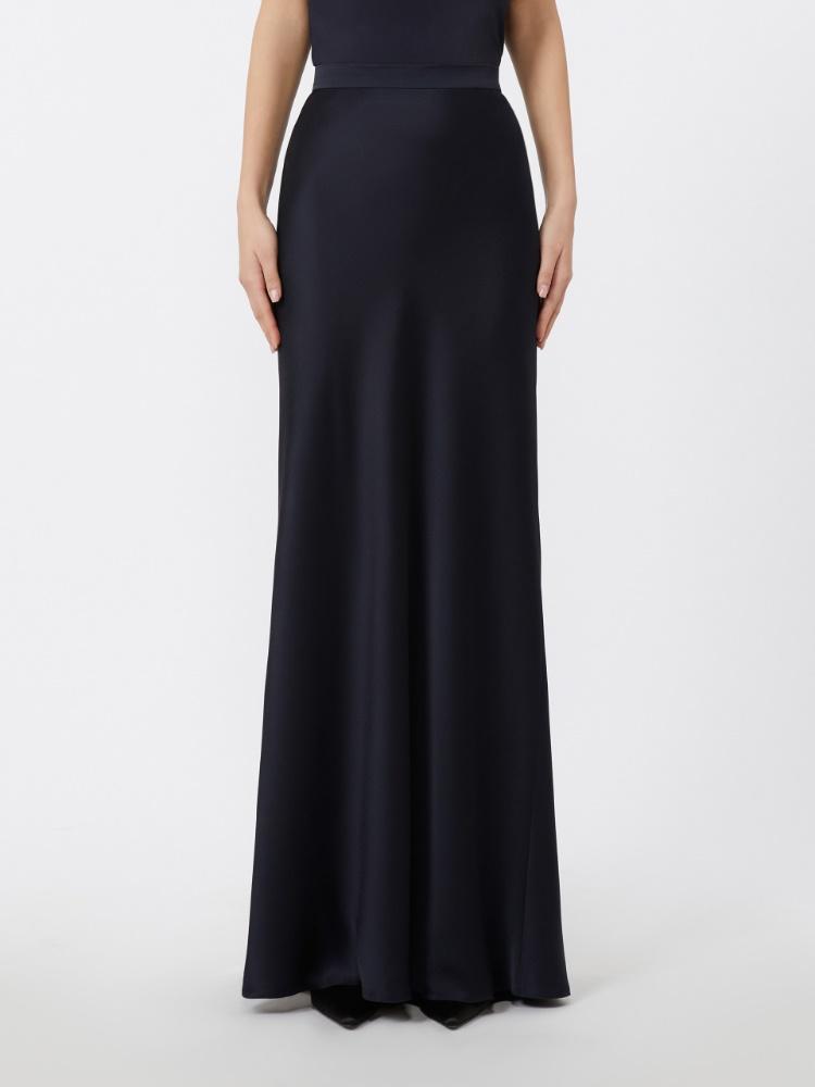 Gonna fluida in evers satin Blu notte RIMINI 044 MAX MARA STUDIO 