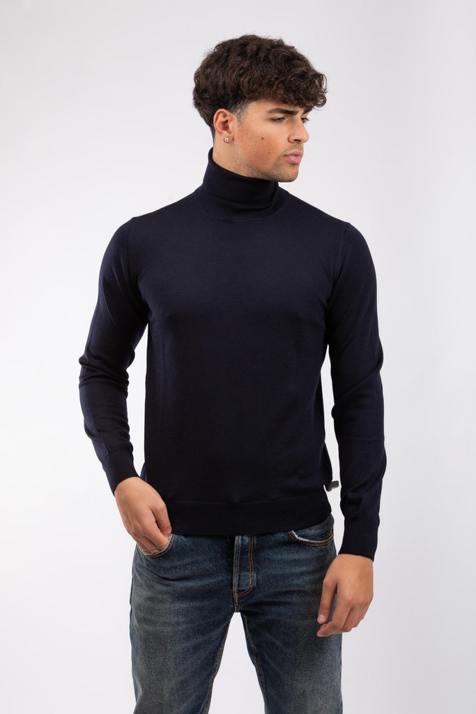 Maglia uomo a collo alto Blu notte 55157/14290 598 GRAN SASSO 