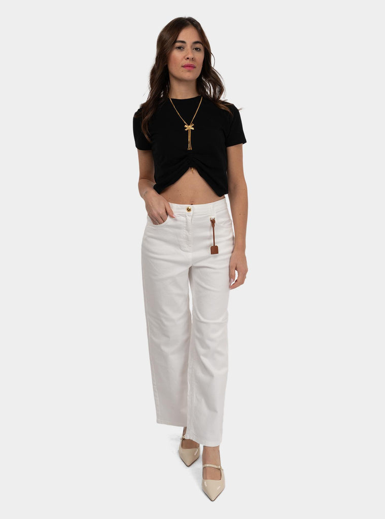 T-shirt in jersey con collana a fiocco Nero MA00651E2 110 NERO ELISABETTA FRANCHI 