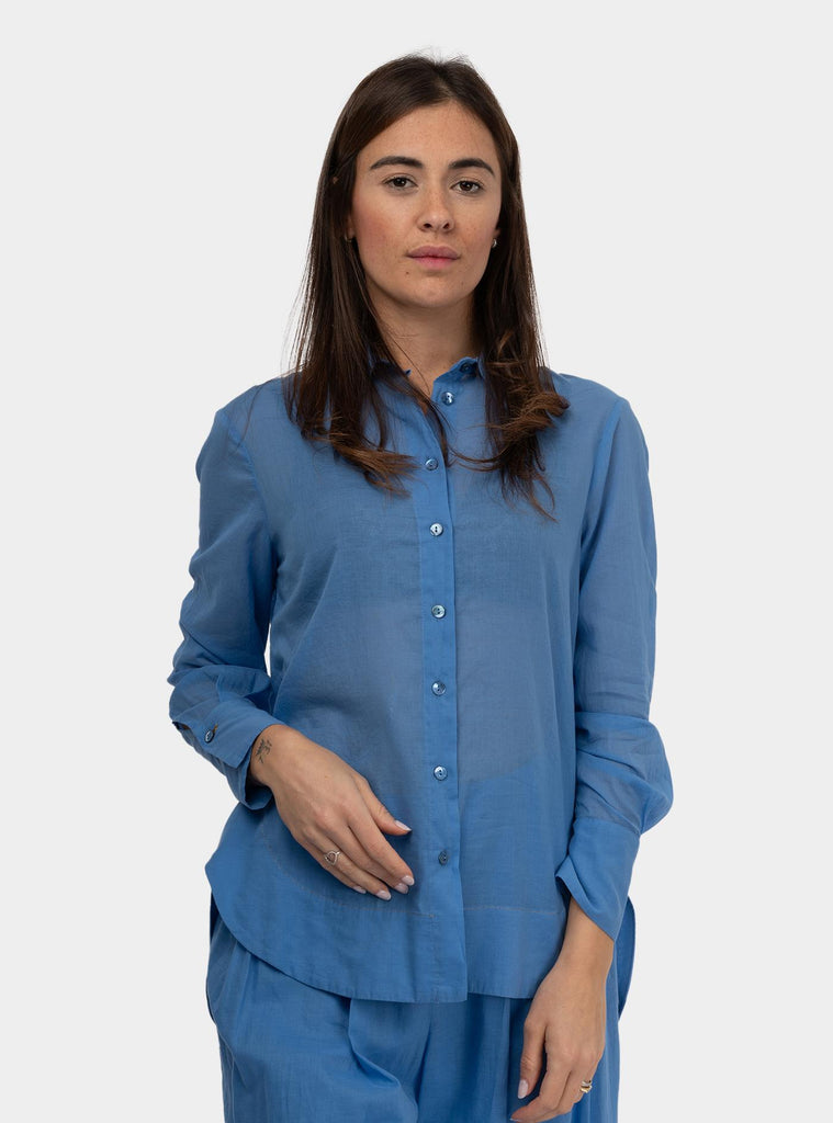 Camicia con fondo stondato Celeste SUMMER 1240IRIS HANAMI D'OR 
