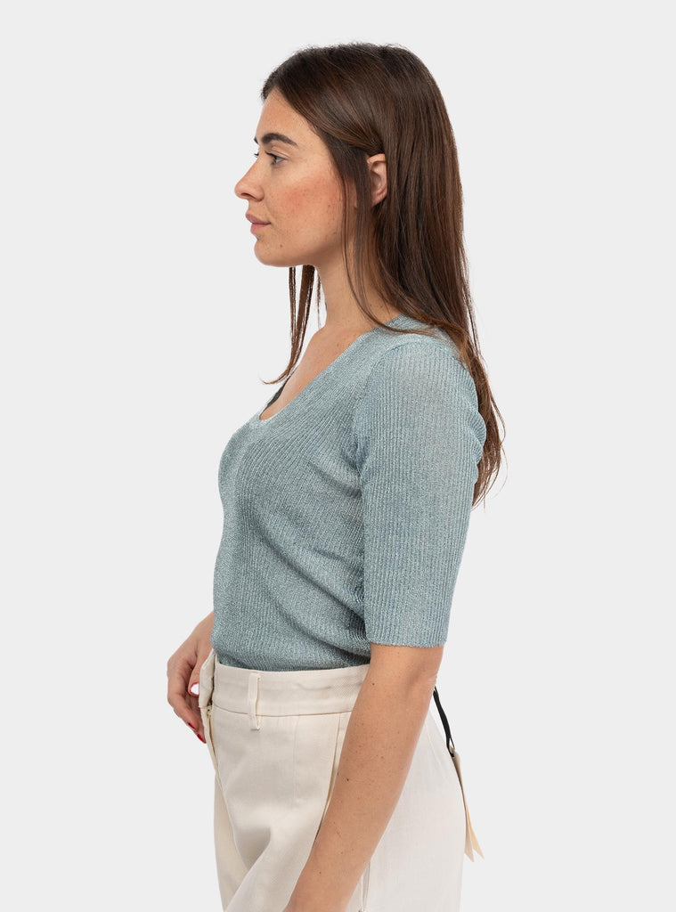 T-shirt laminata a coste Celeste 51-K02 4 UNIVERSEL 