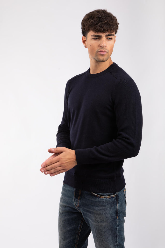 Maglia girocollo a maniche lunghe Blu 57161/24638 598 GRAN SASSO 