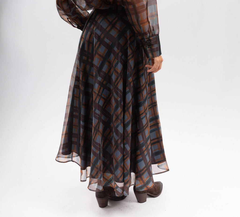 Gonna a ruota svasata in organza AW25430T020 OCEANO NIU 