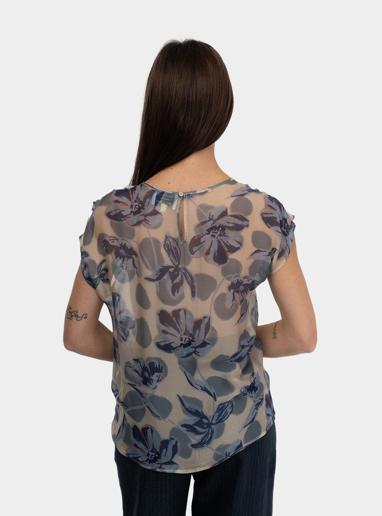 Blusa a fantasia in voile di seta Multicolor 511SD45080 519054-02 ALESSIA SANTI 