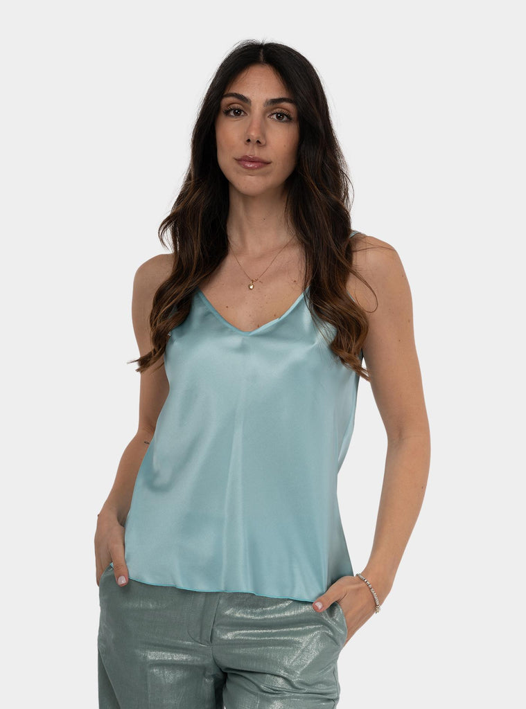 Canotta con spalline sottile Celeste SAVIER 1312SUMMER CLOUD HANAMI D'OR 