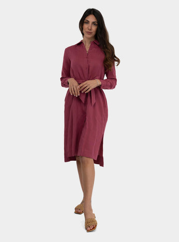 Abito chemisier con fusciacca Rosa scuro SS25121T032 ACAI NIU 