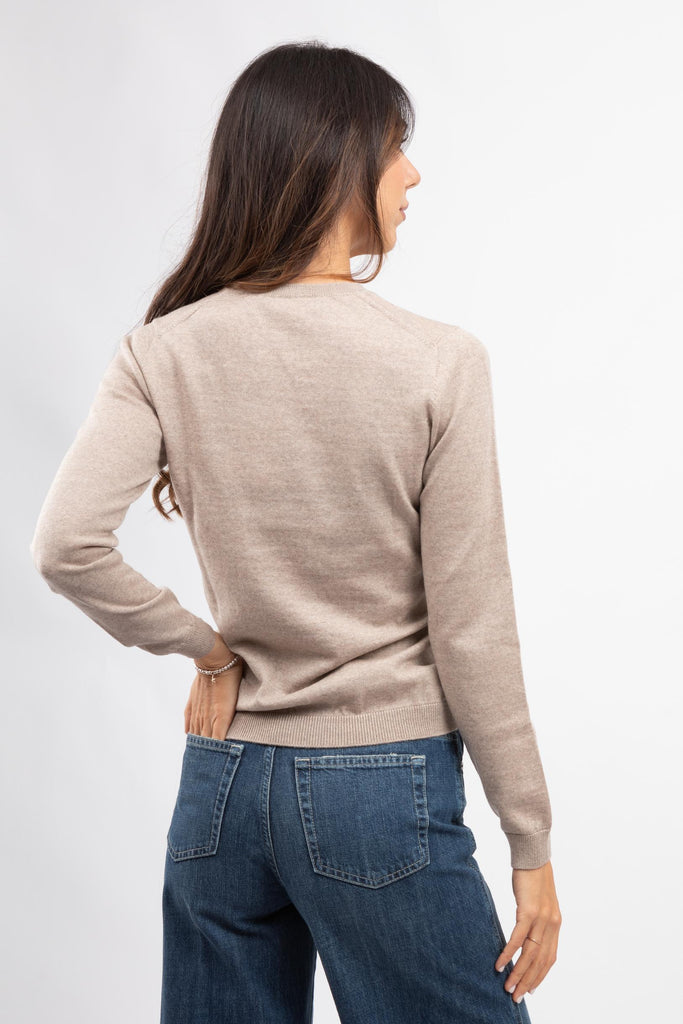 Maglia girocollo Beige in lana vergine 54210/14202 018 GRAN SASSO 