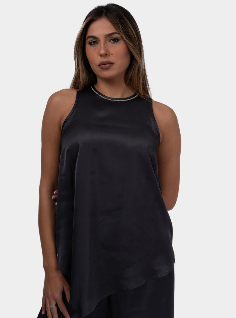Top asimmetrico Grigio scuro S08020 06638 061 PESERICO 