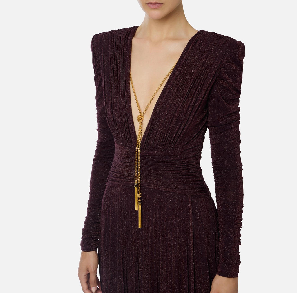 Abito Red Carpet in jersey lurex Merlot ABR4057E2EA4 EA4 ELISABETTA FRANCHI 