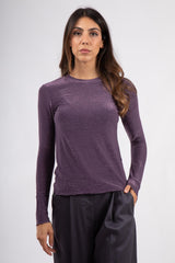 UME slim lurex crew neck sweater