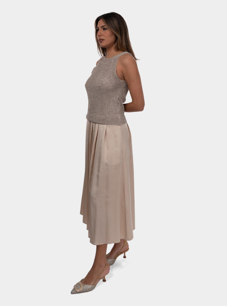 Abito donna tricot con paillettes S82121F05 B9263 B48 PESERICO 