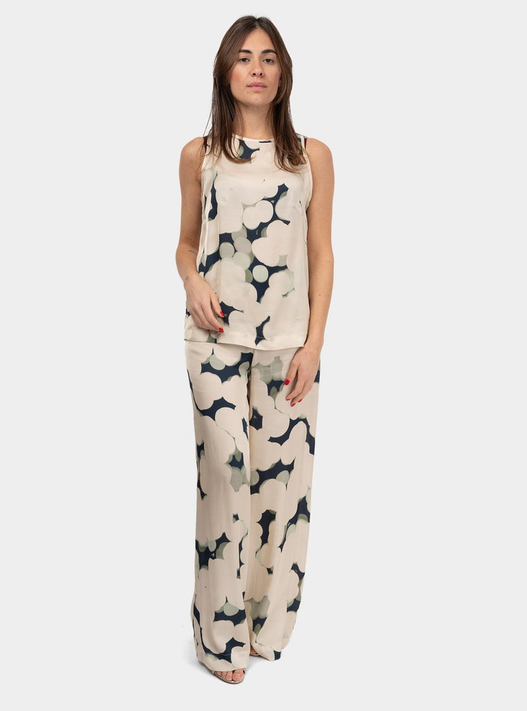 Top in viscosa stampata Panna TT9197 LATTE/NIGHT OTTO D'AME 