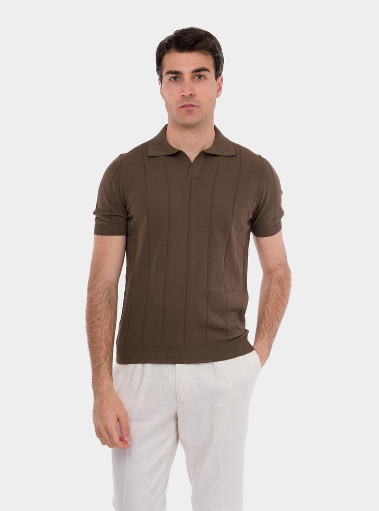 Polo uomo a mezza maniche marrone 57191/20660 146 GRAN SASSO 