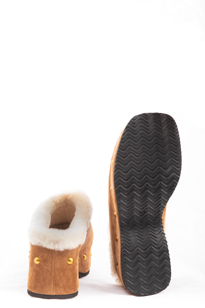 Zoccolo in suede Cognac Carola CAROLA A3 SUEDE TOBACCO MISS OLIVIA 