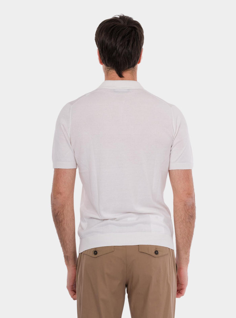 Polo uomo in seta bianco 43129/23503 005 GRAN SASSO 