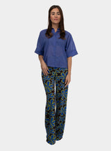 Brown Viscose Blend Patterned Trousers