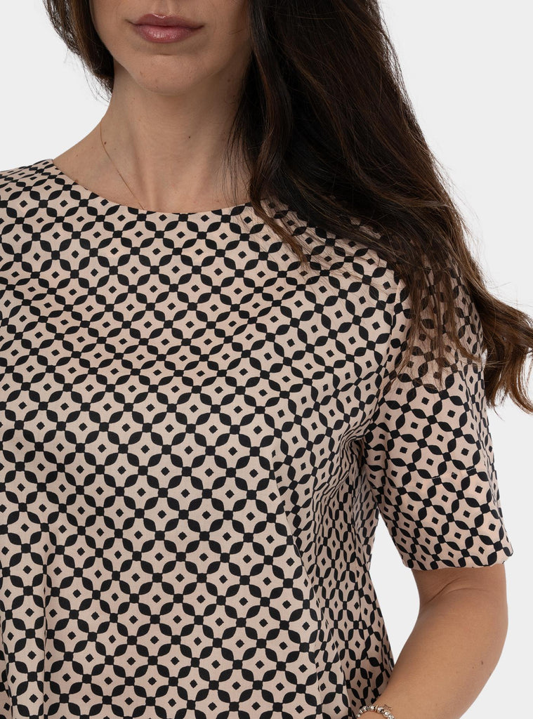 Camicia scatoletta fantasia Beige SS25606T029 RAIA NIU 