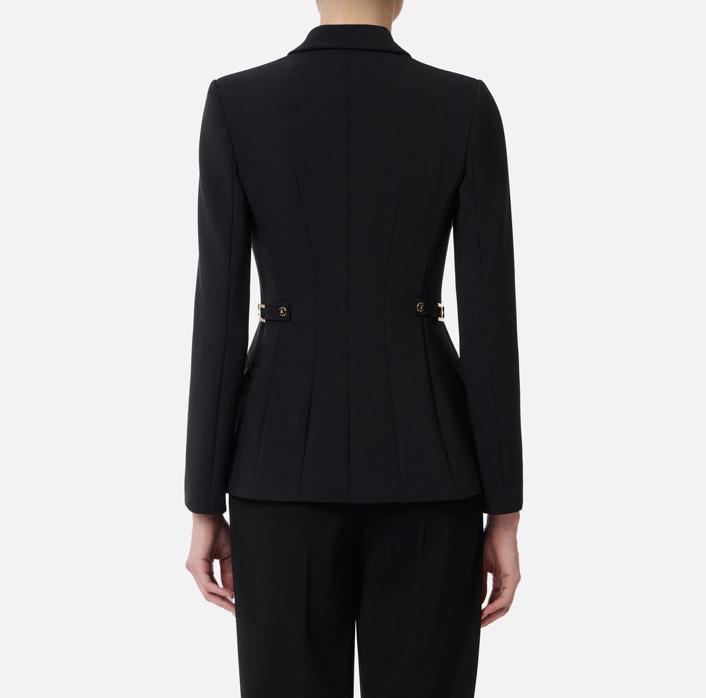 Giacca in crepe leggero con dettagli gioiello Nero GI17556E2 110 ELISABETTA FRANCHI 