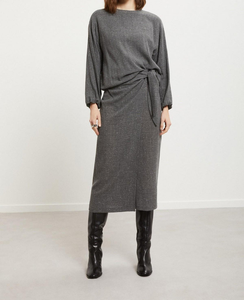 Blusa fluida grigio DC5199 VAR,UNICA OTTO D'AME 