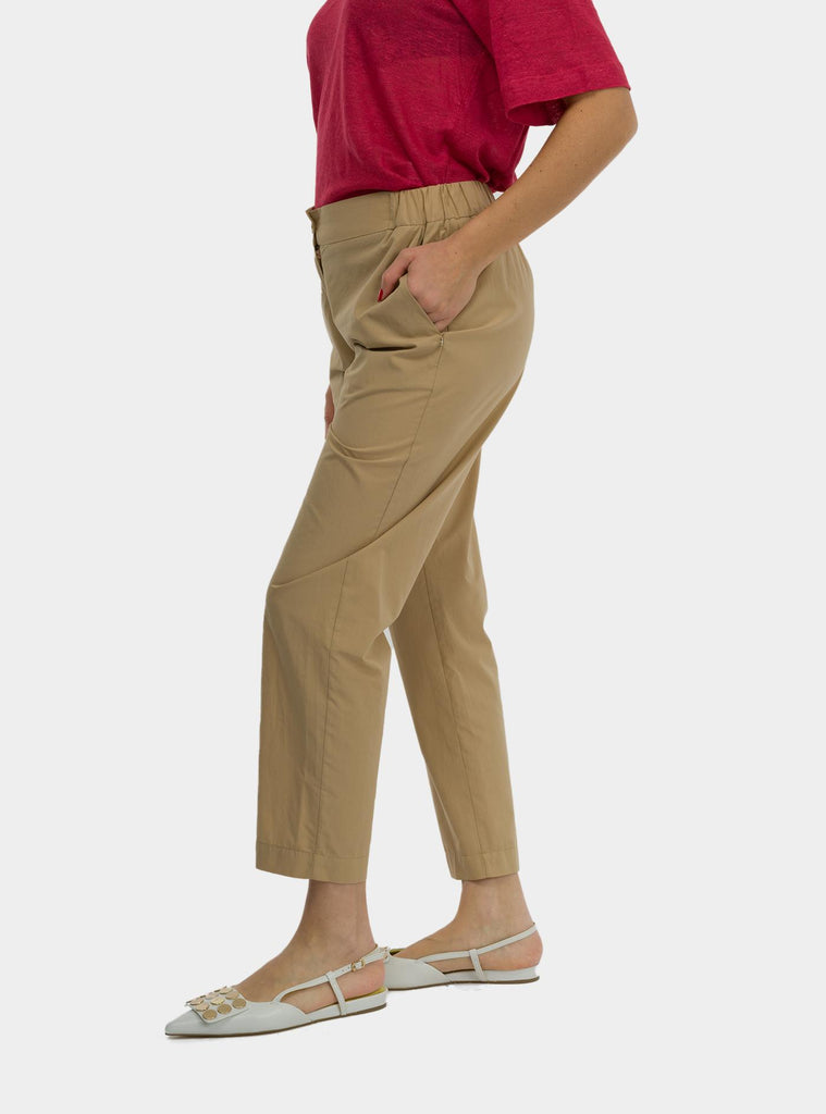 Pantalone alla caviglia in popeline Sabbia DP9740-1 SABBIA OTTO D'AME 