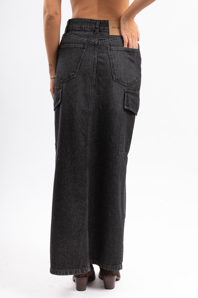 Gonna denim Nero ALTEA-2 G182 GOD SAVE DENIM 