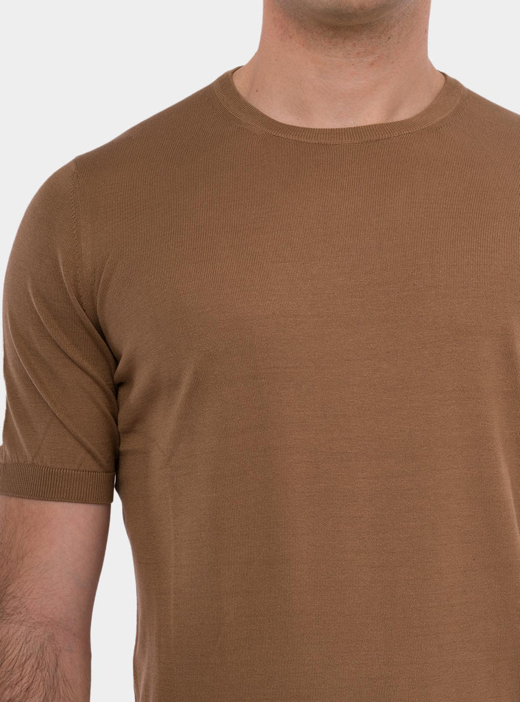 T-shirt uomo in seta biege 43112/23503 156 GRAN SASSO 