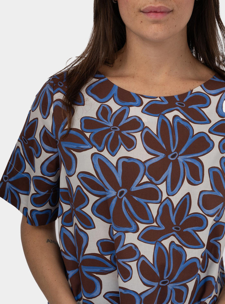 Camicia scatoletta a fiori Multicolor SS25606T029 TOBACO NIU 