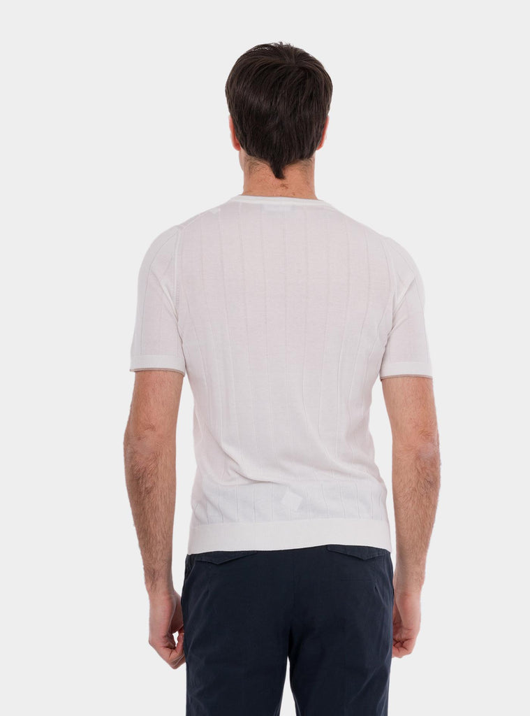 T-shirt uomo in pura seta bianco 43116/23510 005 GRAN SASSO 