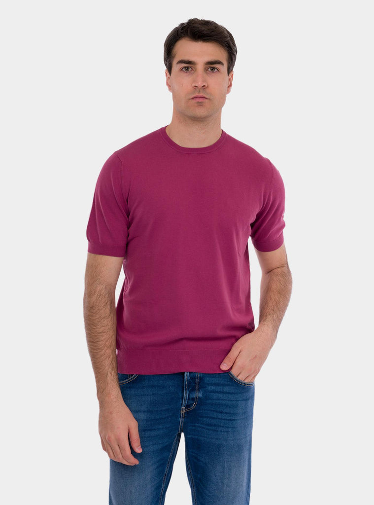 T-shirt uomo in maglia organic cotton magenta 57136/21810 222 GRAN SASSO 