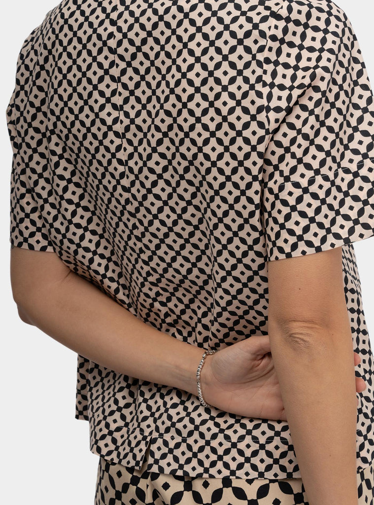 Camicia scatoletta fantasia Beige SS25606T029 RAIA NIU 