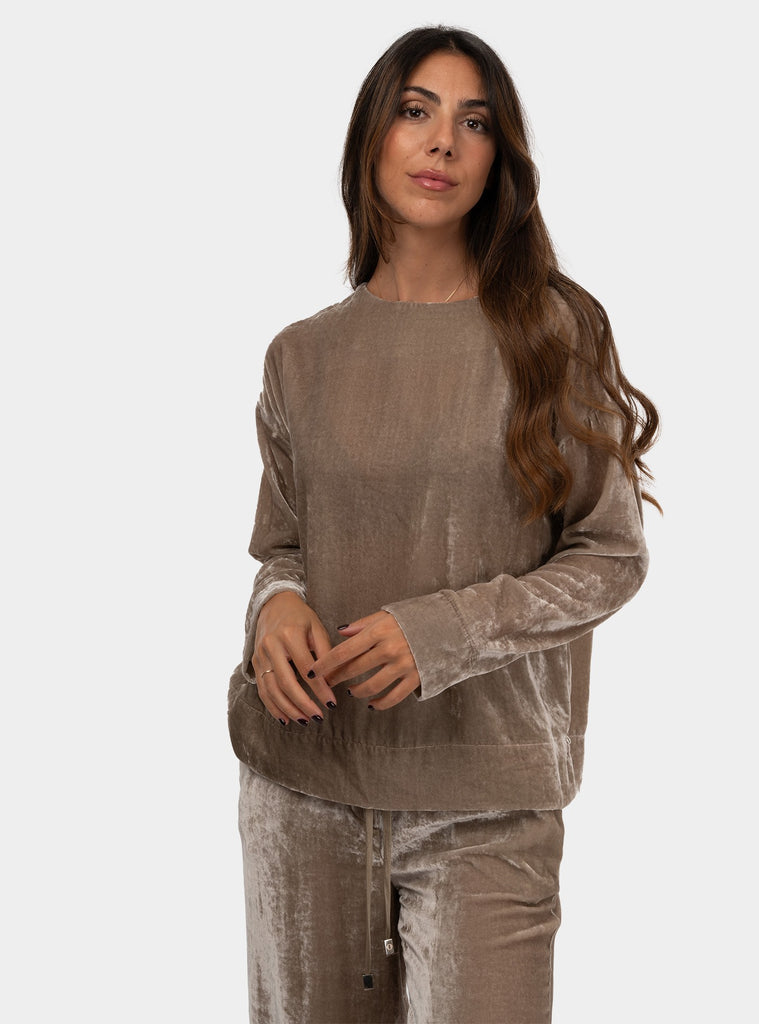 immagine-1-otto-dame-maglia-in-velluto-grigio-maglia-donna-tc5035-stone