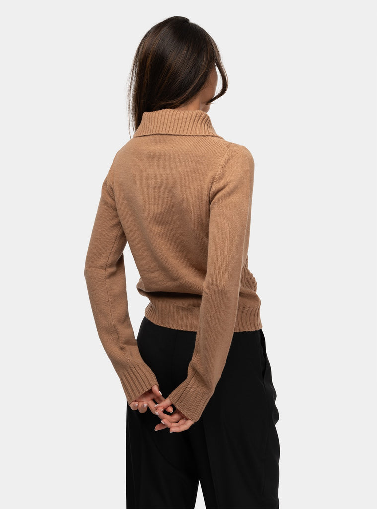 immagine-3-max-mara-studio-maglia-in-misto-cachemire-con-zip-maglia-donna-etra006-camel