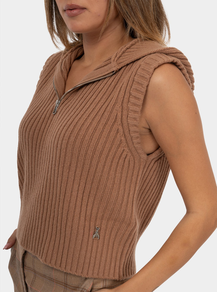 immagine-4-patrizia-pepe-gilet-a-coste-con-zip-camel-gilet-donna-2f0065k234-b688camel