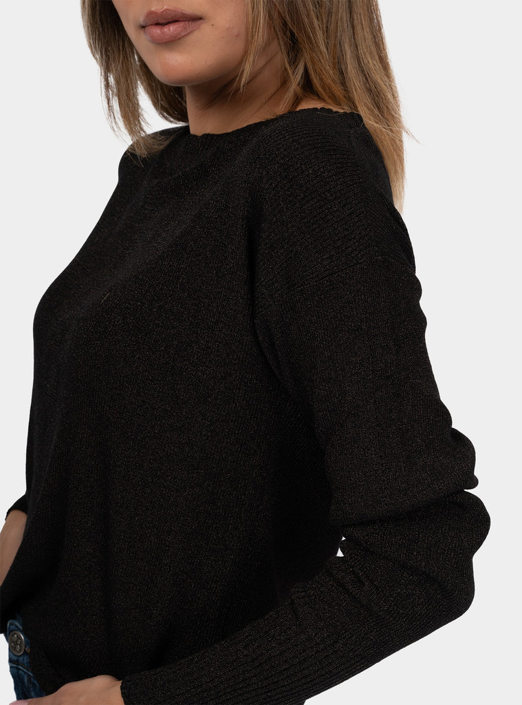 immagine-4-patrizia-pepe-maglia-a-costine-in-lurex-essential-nero-maglia-donna-8k0236k1qza-k250nero