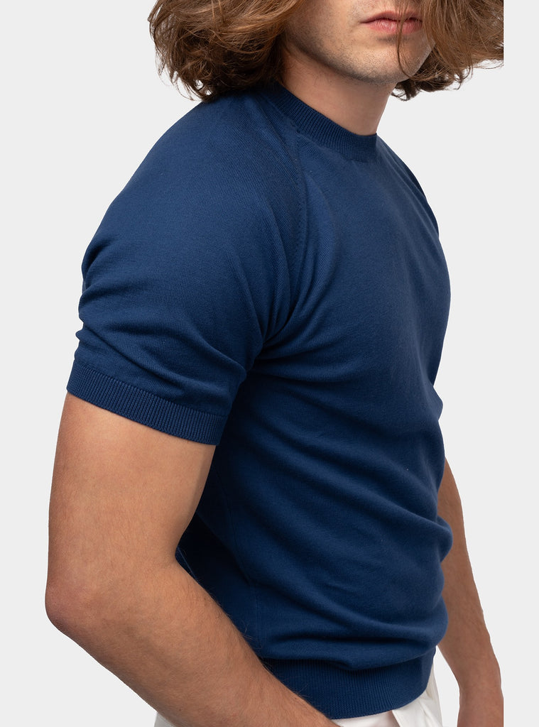 immagine-5-gran-sasso-paricollo-mezza-manica-in-cotone-organico-blu-maglia-uomo-5710418017-580