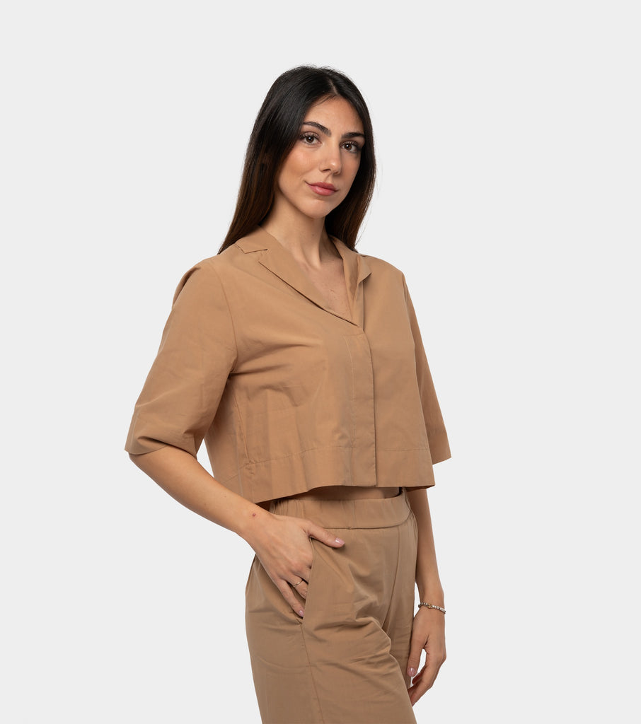 immagine-2-otto-dame-camicia-cropped-caramello-camicia-donna-dc4941-2032